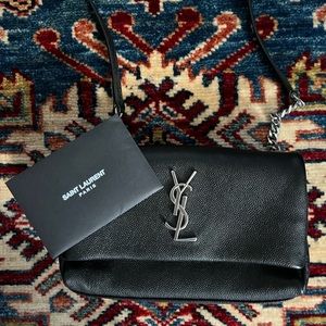 YSL GRAIN DE POUDRE TOY WEST HOLLYWOOD MONOGRAM FOLD-OVER
BAG